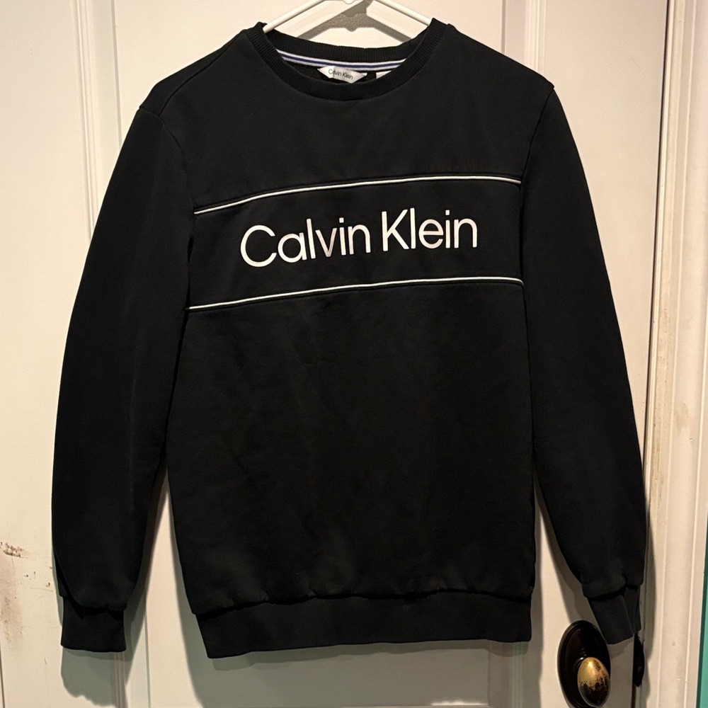 Calvin Klein Black Crewneck Sweatshirt with White Logo
